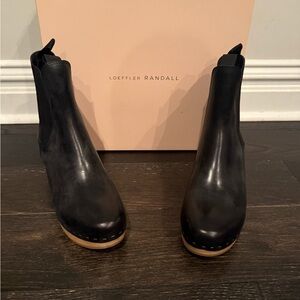 Loeffler Randall Black Leather Clogs